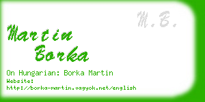 martin borka business card